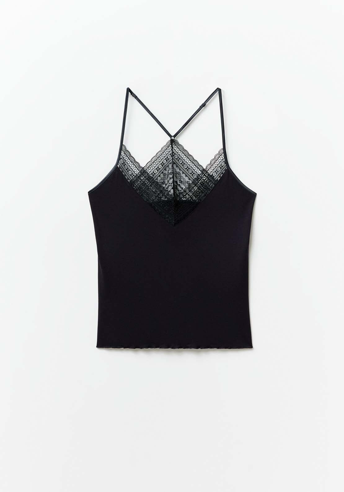 Sfera Lace Halteneck Top - Black 2 Shaws Department Stores