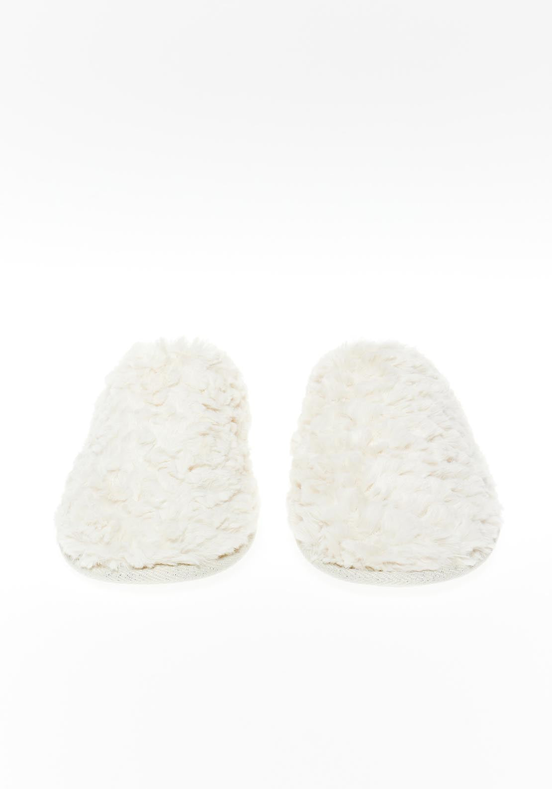 Sfera Curly texture house slippers - White 4 Shaws Department Stores