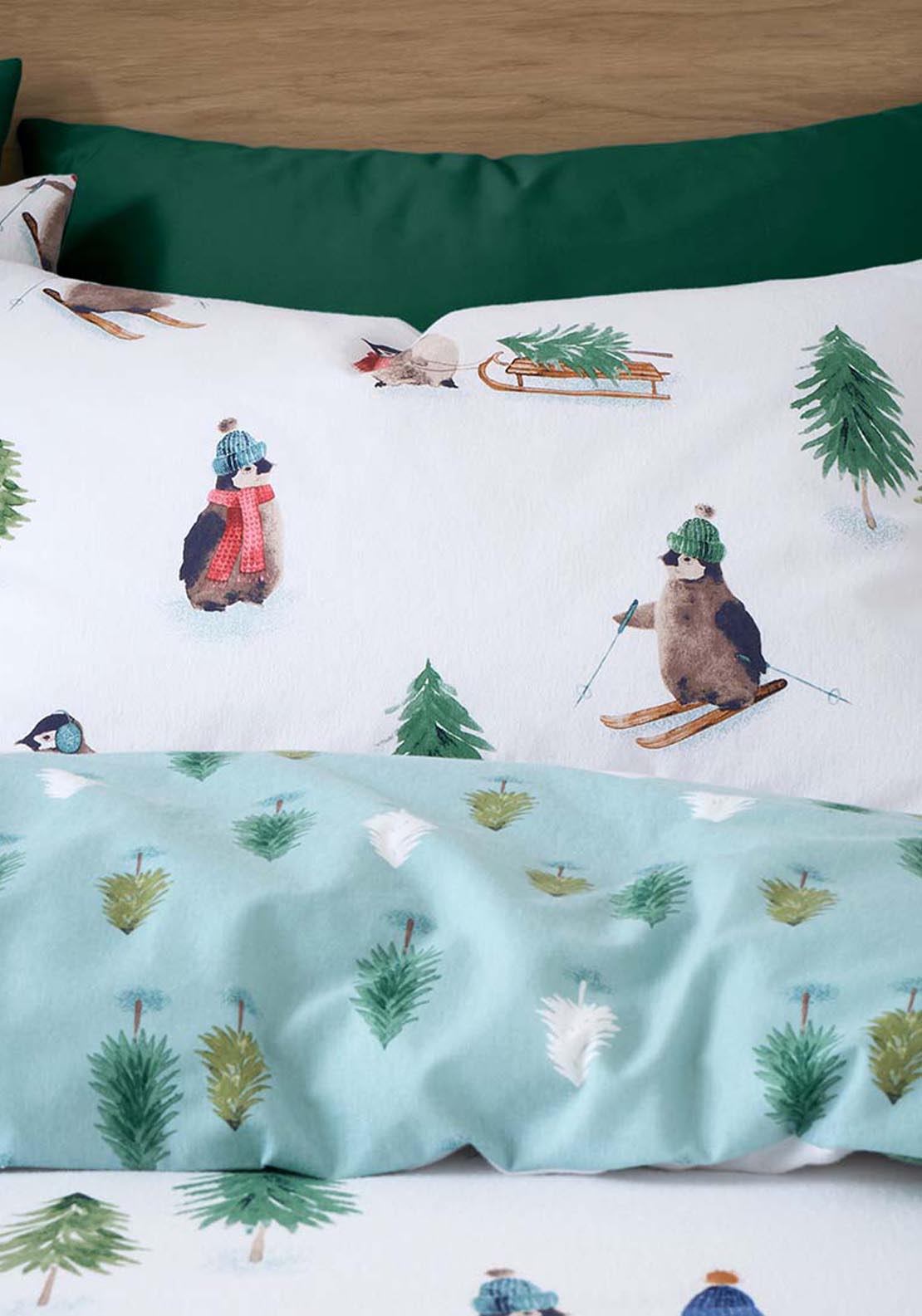 The Home Collection 100% Brushed Cotton Winter Penguins Duvet Cover Set 5 Shaws Department Stores