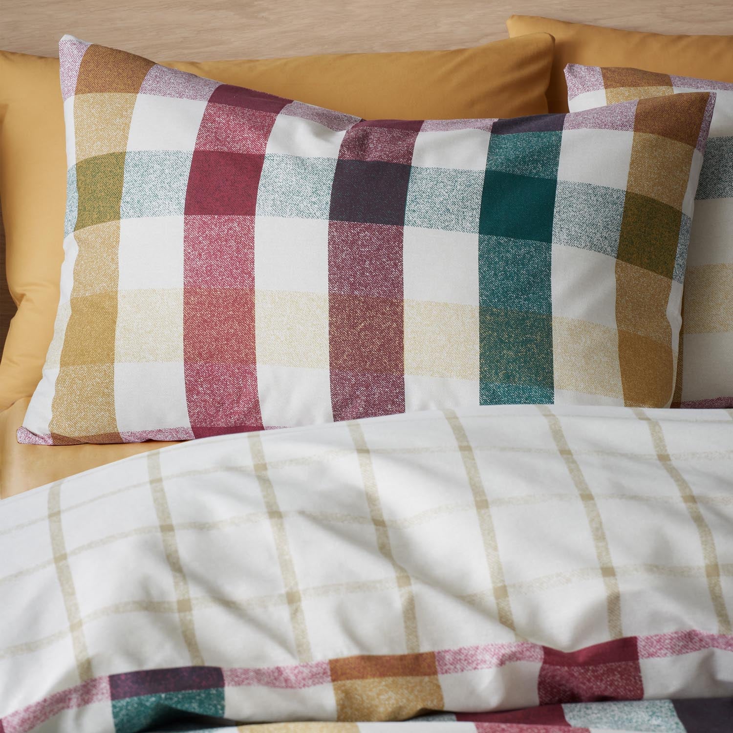 The Home Collection Oakly Autumnal Check Reversible Duvet Cover Set 3 Shaws Department Stores