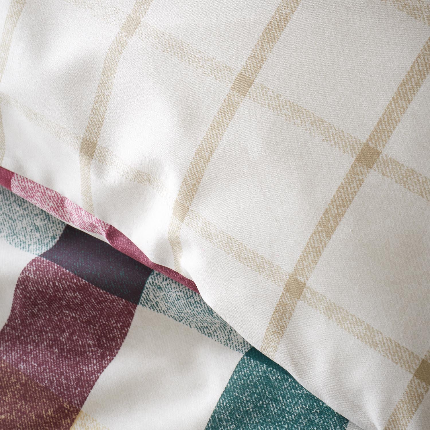 The Home Collection Oakly Autumnal Check Reversible Duvet Cover Set 4 Shaws Department Stores