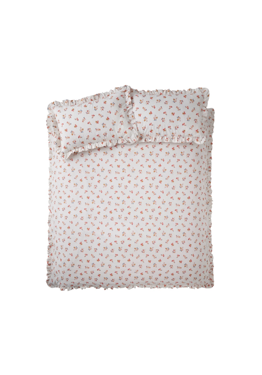 Catherine Lansfield Frill Ditsy Floral Reversible Duvet Cover Set - Cream 5 Shaws Department Stores