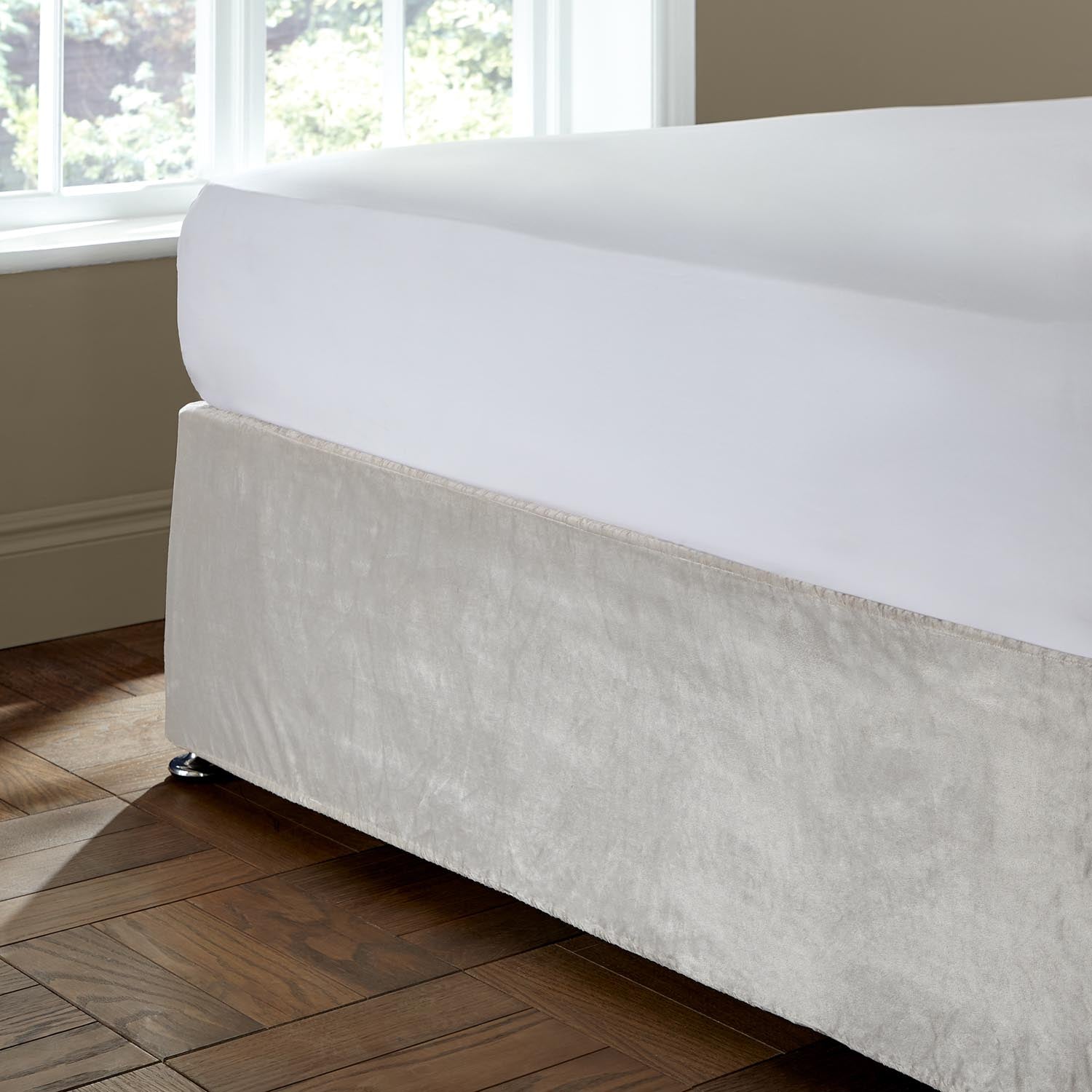 The Home Luxury Collection Reagan Soft Touch Matt Velvet Valance Base Wrap - Cream 2 Shaws Department Stores