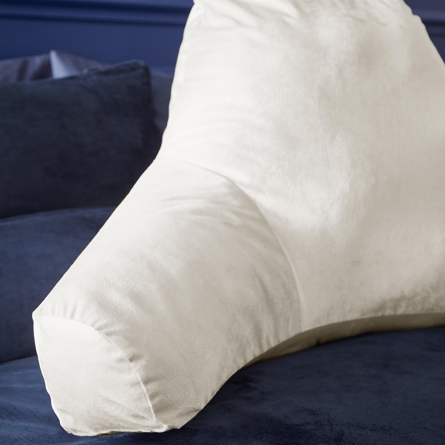 The Home Luxury Collection Reagan Soft Touch Matt Velvet High Backed Cuddle Cushion - Cream 3 Shaws Department Stores