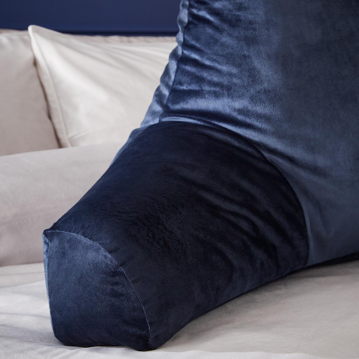 The Home Luxury Collection Reagan Soft Touch Matt Velvet High Backed Cuddle Cushion - Navy 3 Shaws Department Stores