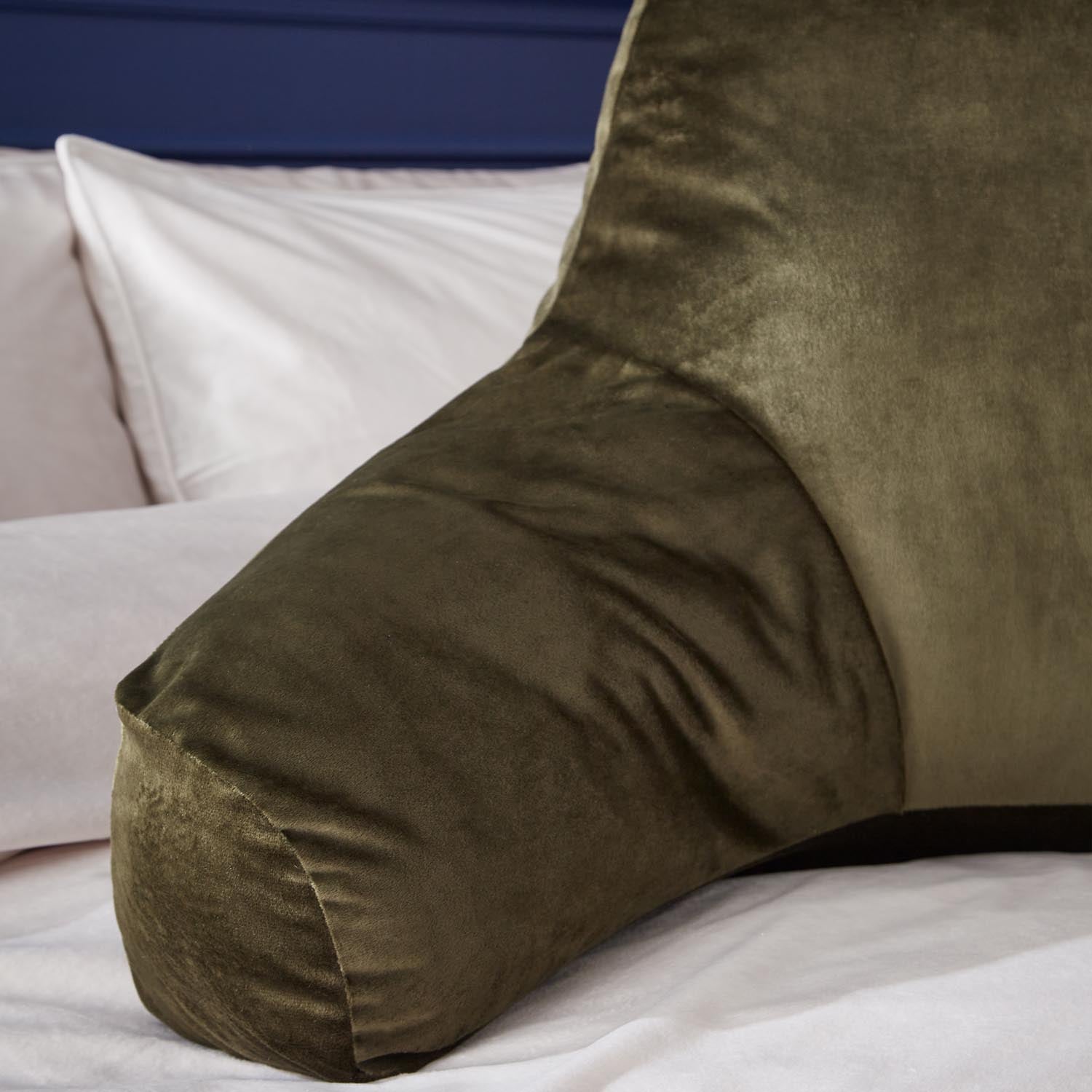 The Home Luxury Collection Reagan Soft Touch Matt Velvet High Backed Cuddle Cushion - Green 3 Shaws Department Stores