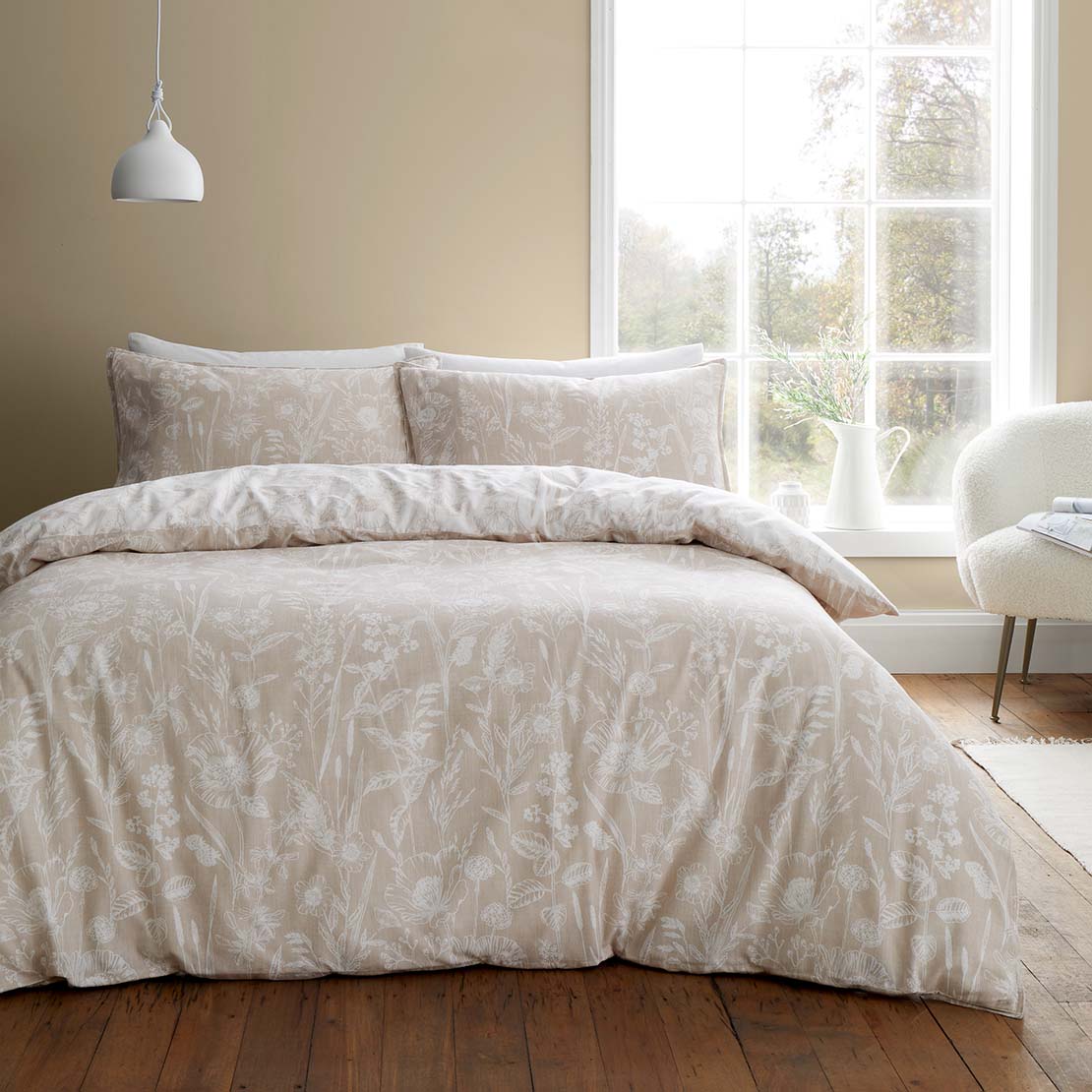 The Home Collection Brushed Cotton Reine Floral Duvet Cover Set 3 Shaws Department Stores