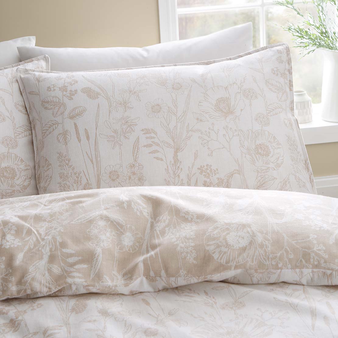 The Home Collection Brushed Cotton Reine Floral Duvet Cover Set 4 Shaws Department Stores