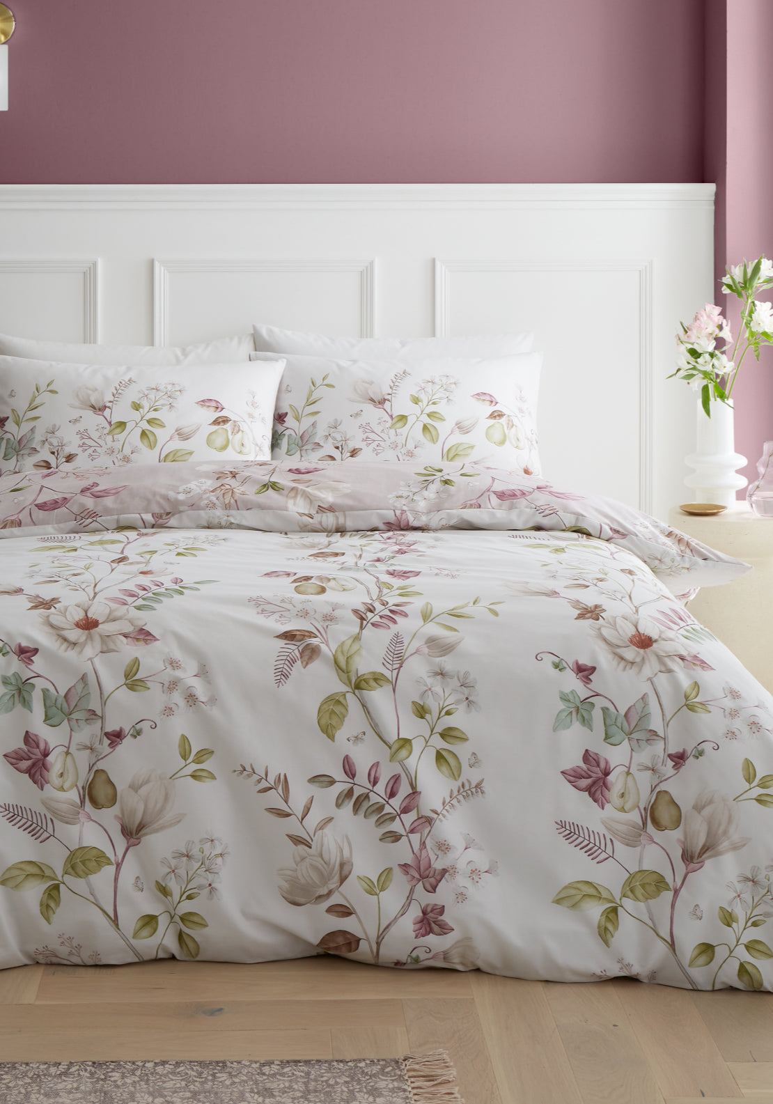 The Home Collection Francesca Floral Cotton Reversible Duvet Cover Set - Blush 2 Shaws Department Stores