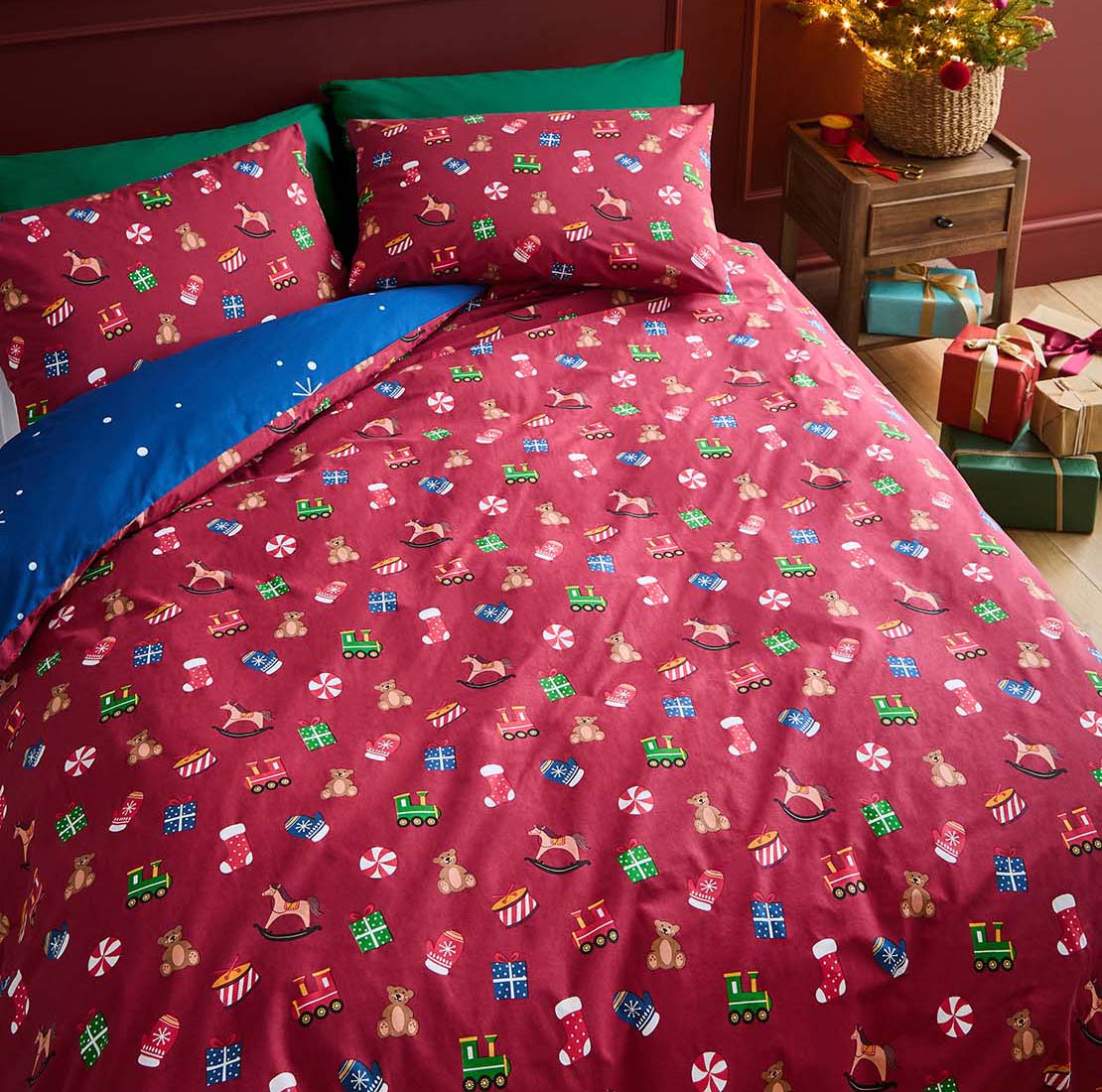 Catherine Lansfield Santas Workshop Duvet Cover Set 3 Shaws Department Stores