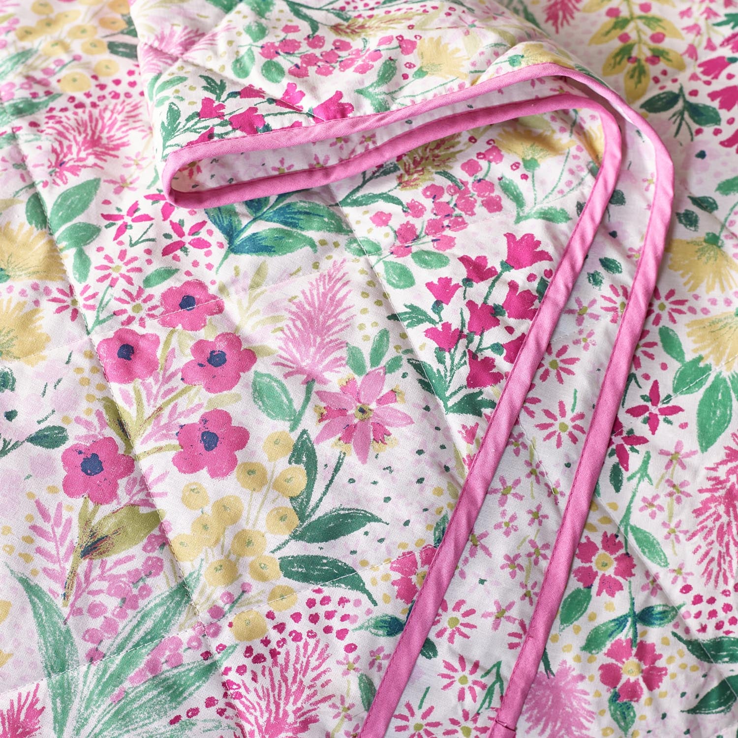The Home Collection Ria Floral Quilted Bedspread 220X230Cm - Pink 3 Shaws Department Stores