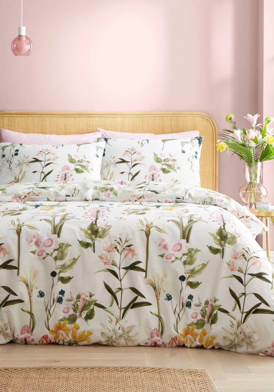 Rhs Exotic Floral Cotton Reversible Duvet Cover Set - Green 2 Shaws Department Stores