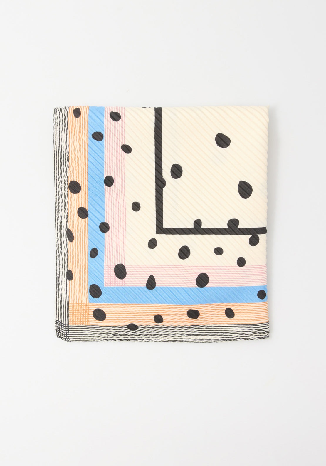 Sfera Pleated Polka Dot Bandana - White 2 Shaws Department Stores