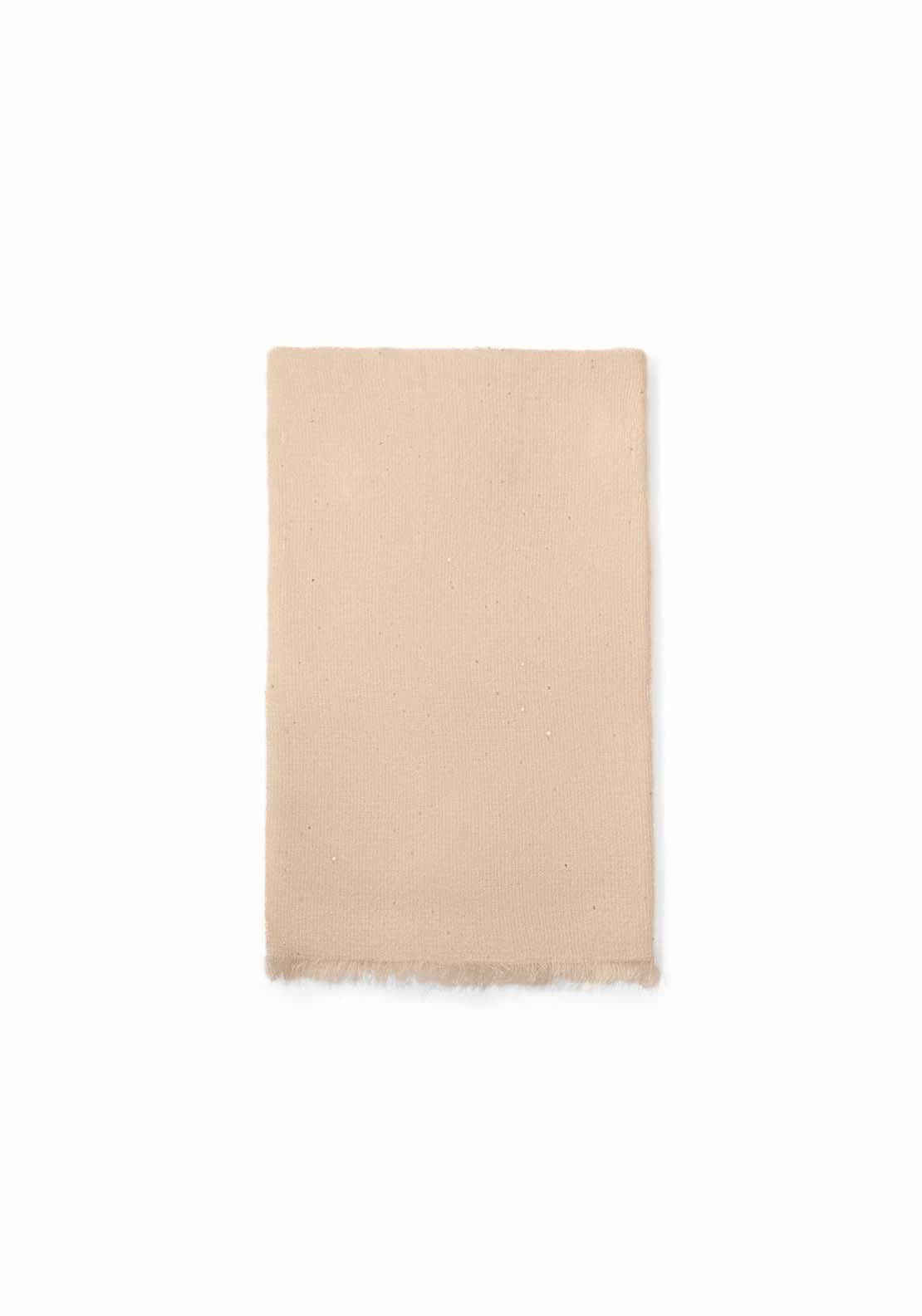 Plain Sequin Scarf - Ecru