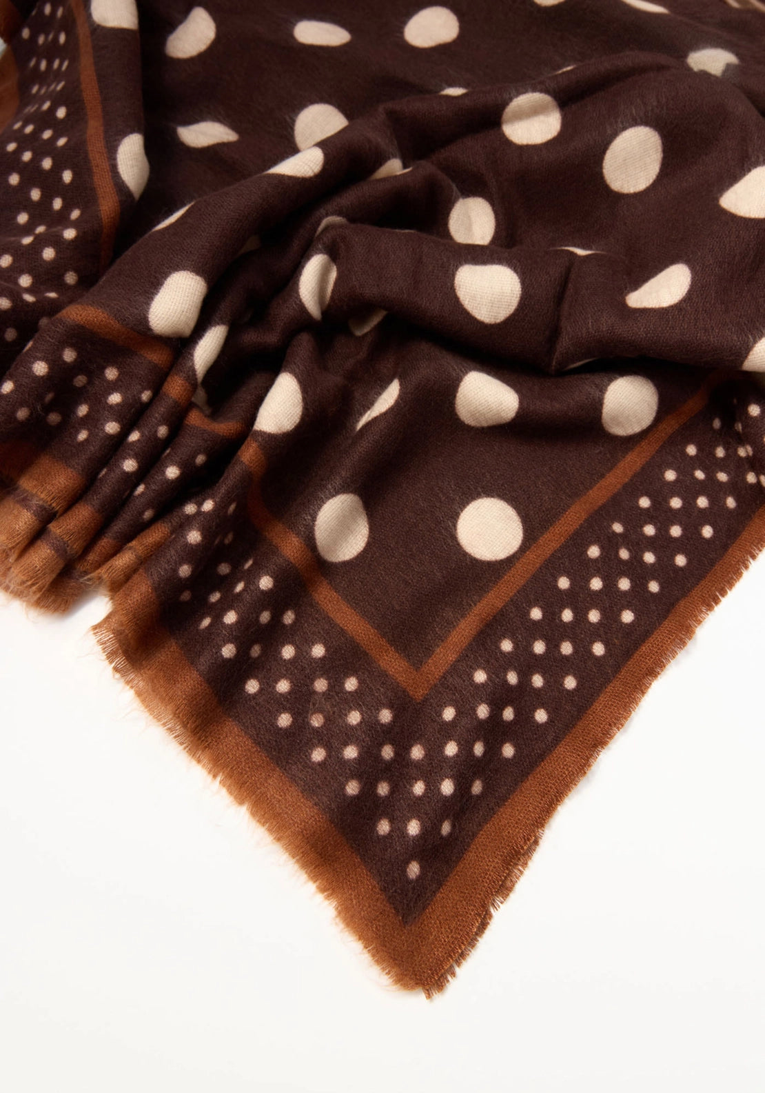 Brown Polka-Dot Scarf - Brown