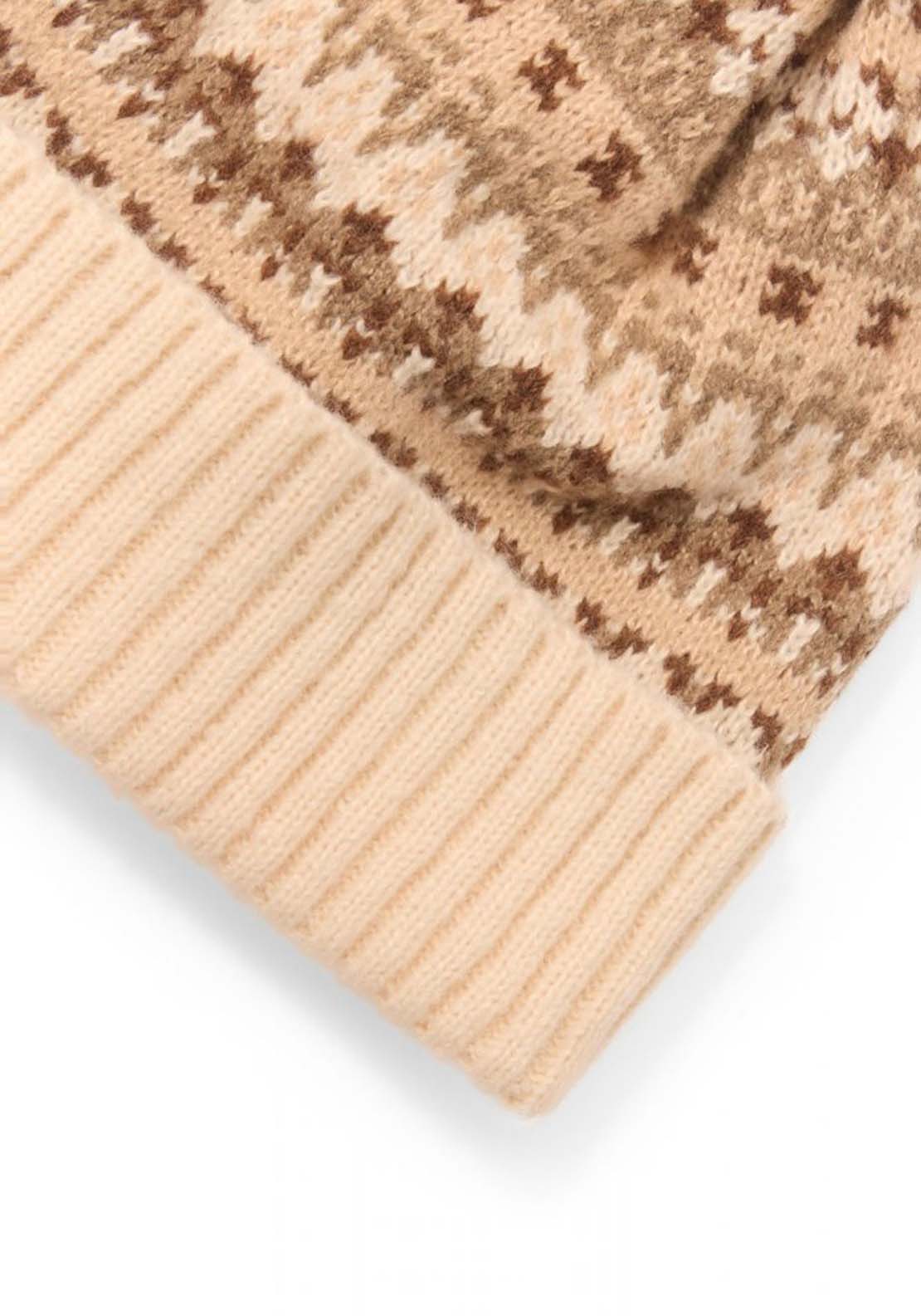 Ethnic Alpine Beanie - Beige