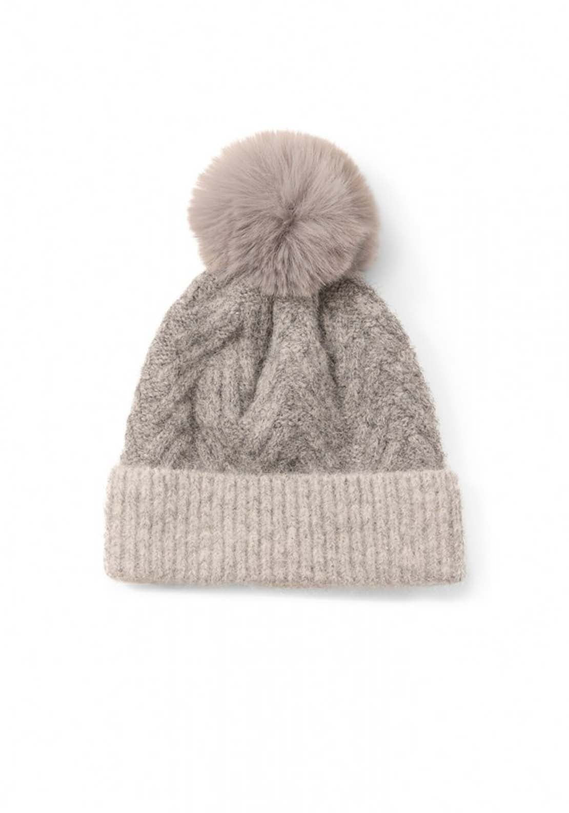 Two Tone Wool Beanie - Grey Medium