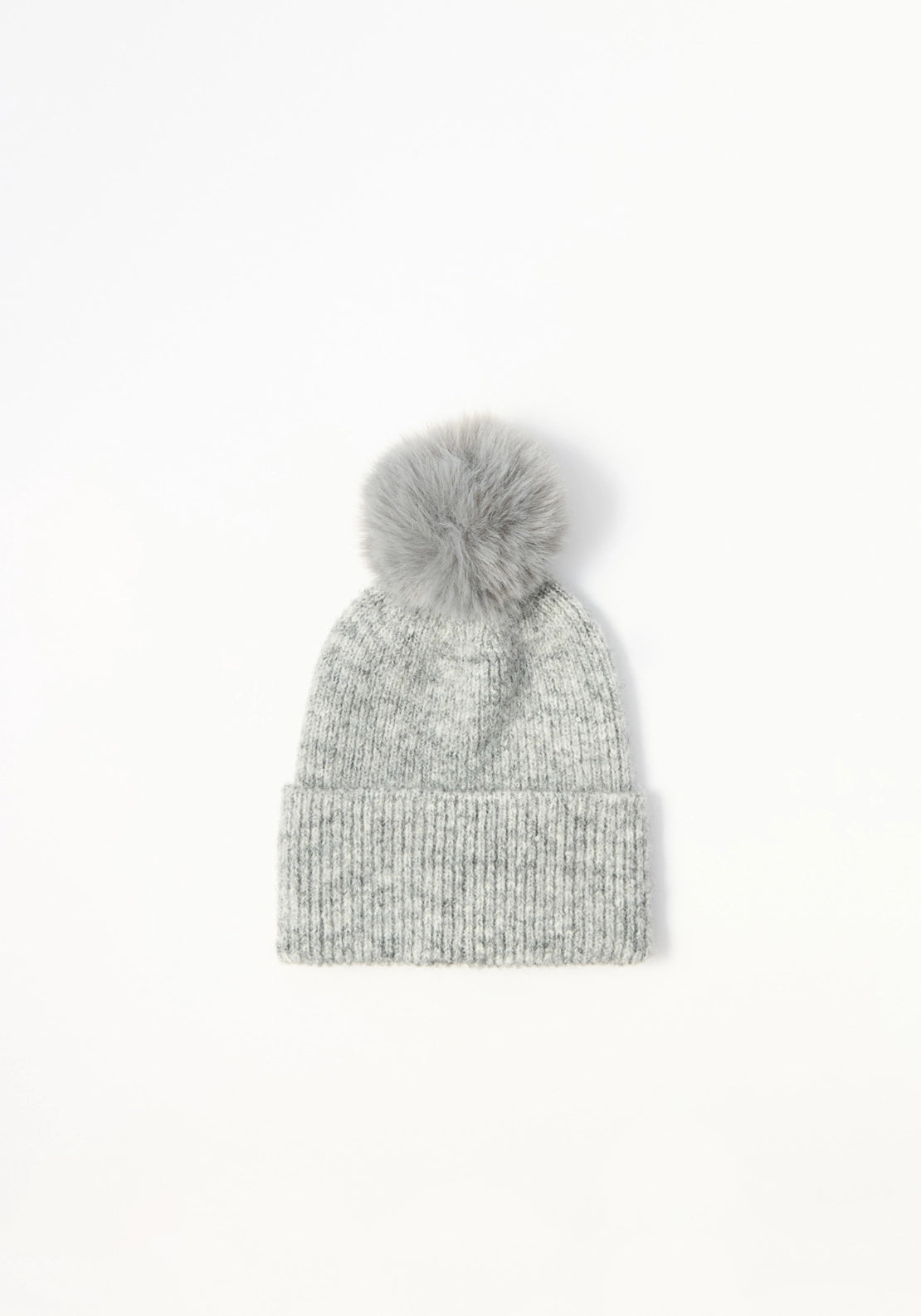 Clear Sequined Bobble Hat - Medium Grey