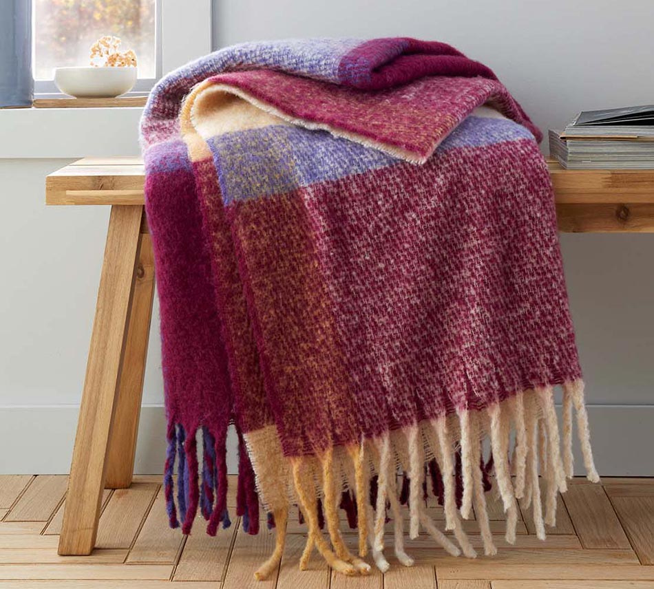 Catherine Lansfield Faux Mohair Check Throw 5 Shaws Department Stores