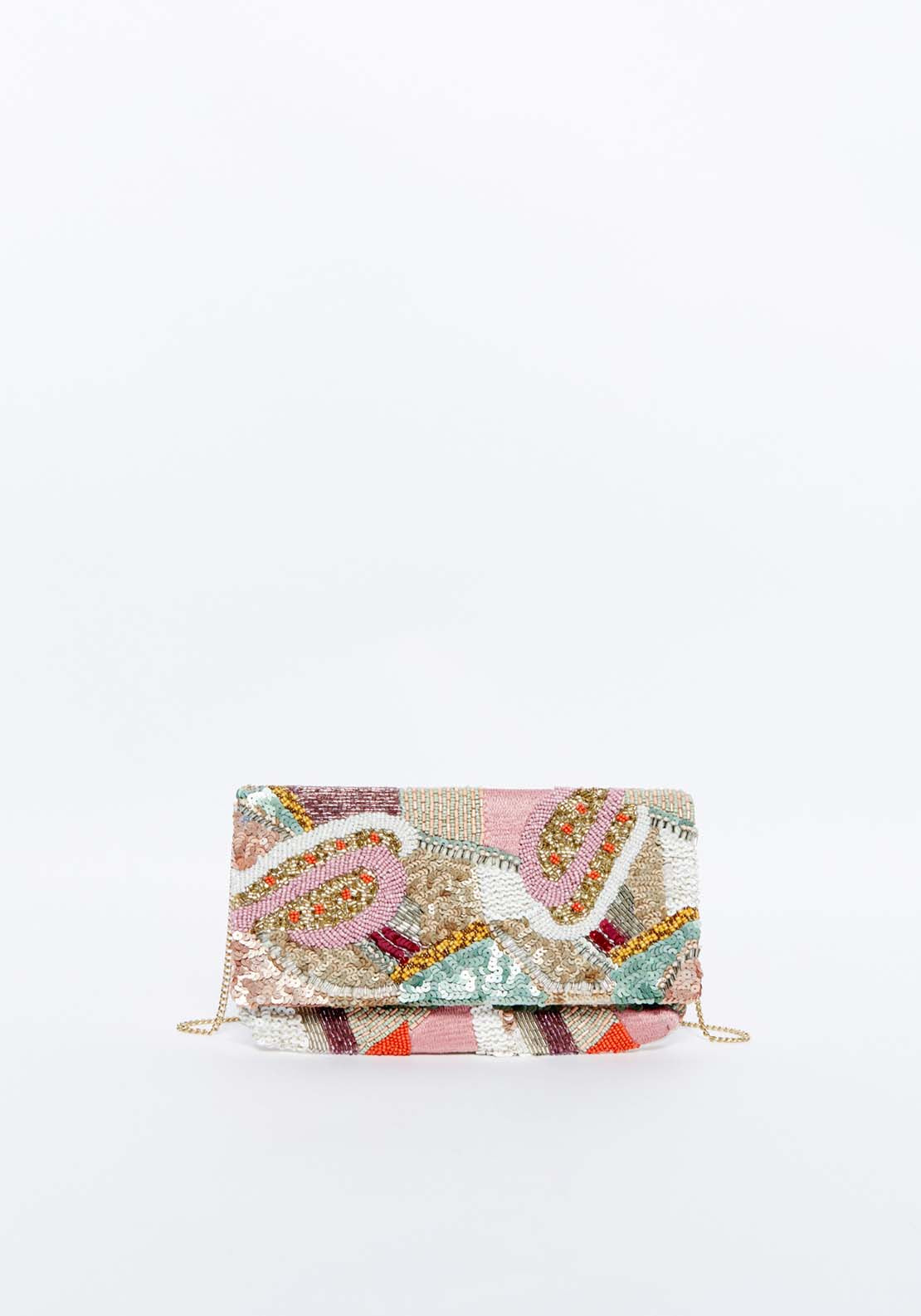 Sfera Beads abstract envelope bag 1 Shaws Department Stores
