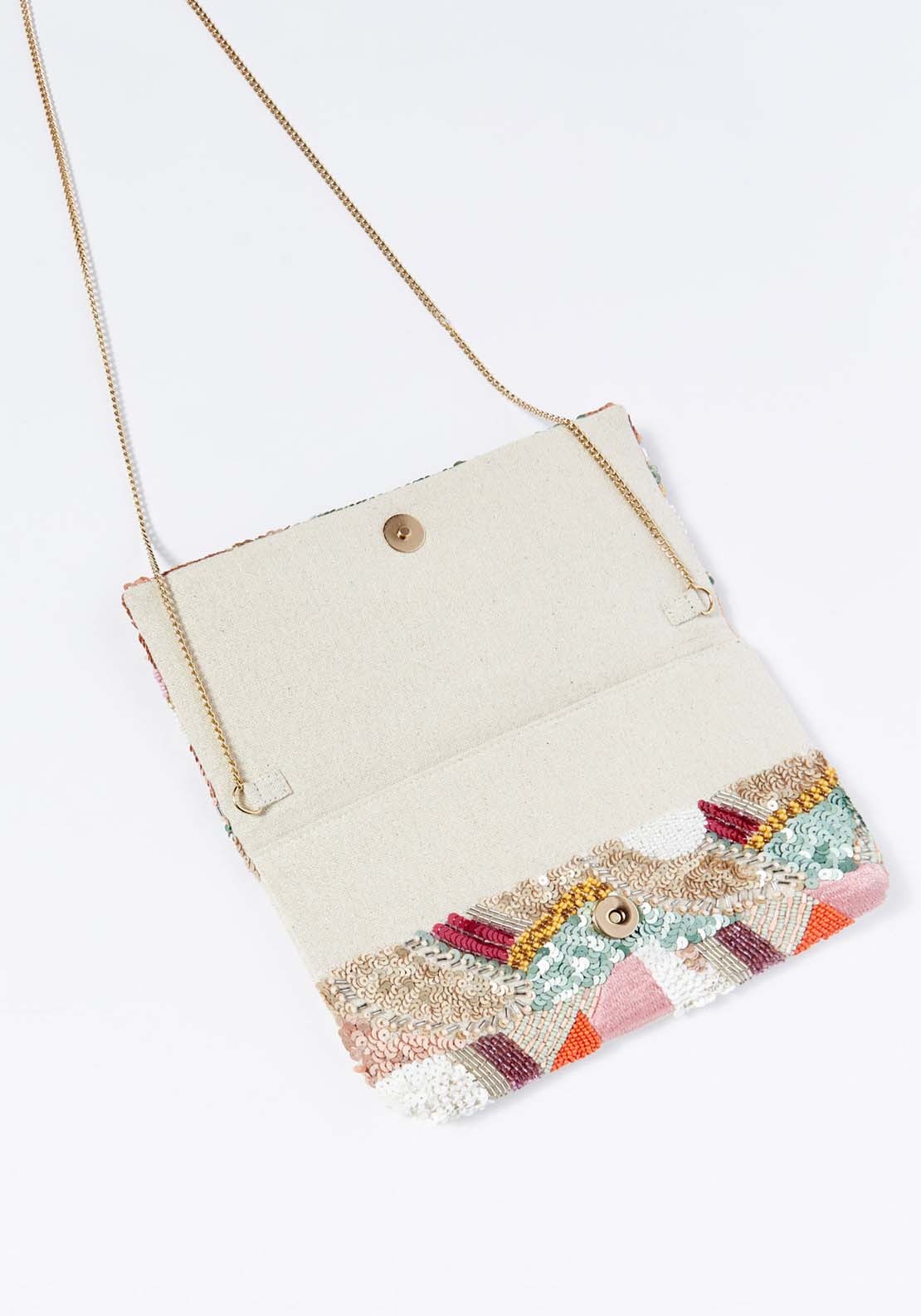 Sfera Beads abstract envelope bag 3 Shaws Department Stores