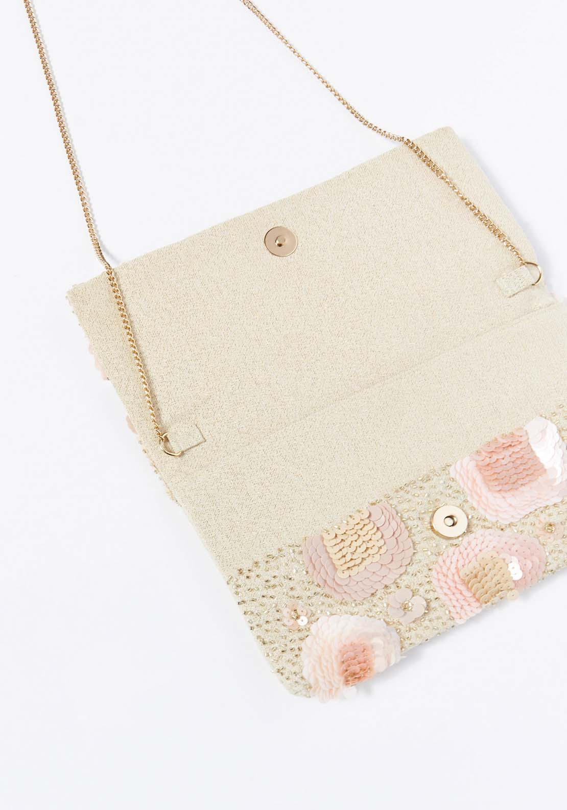 Sfera Flowers beaded envelope bag 3 Shaws Department Stores