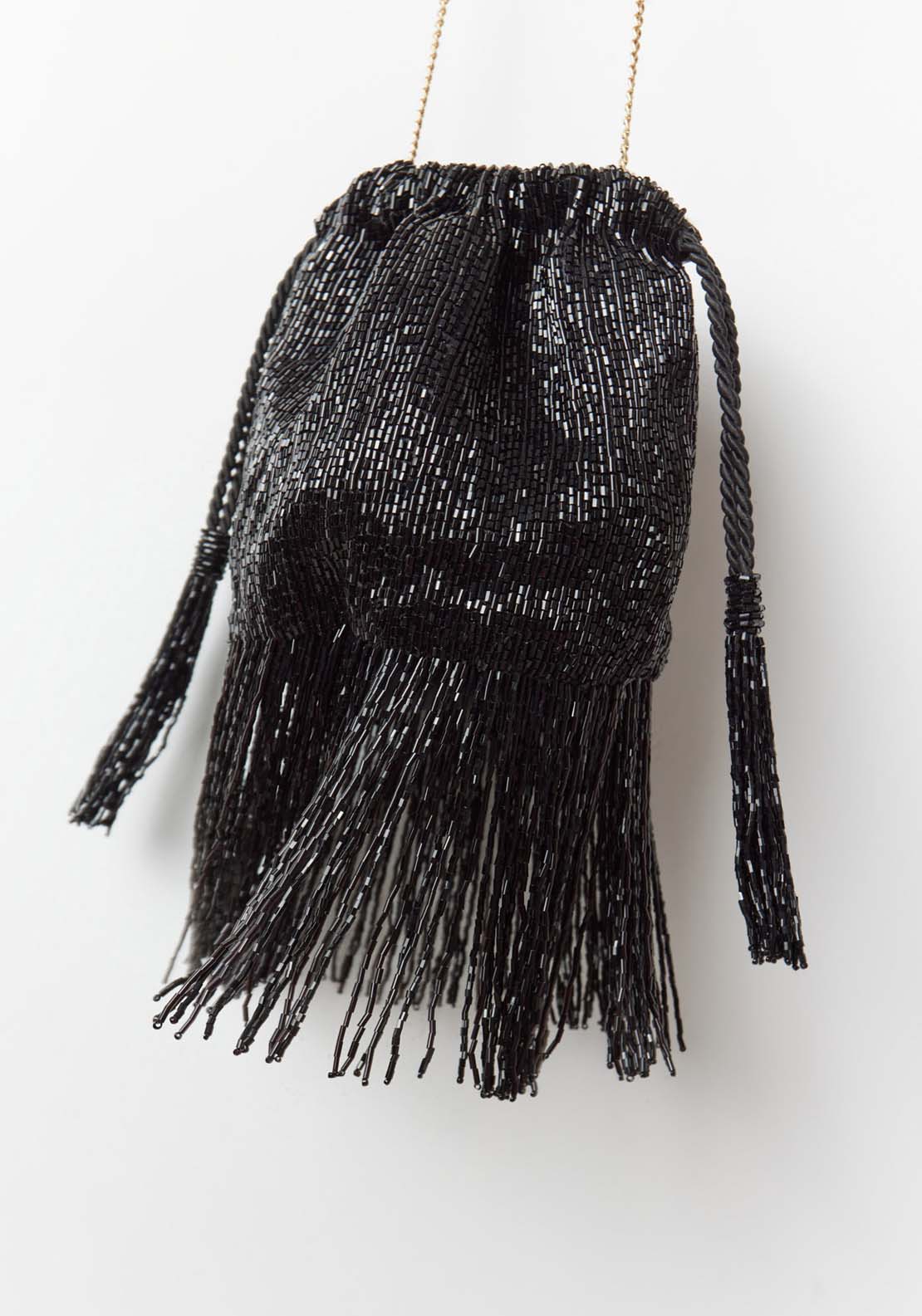 Sfera Beaded Pouch Finges - Black 2 Shaws Department Stores