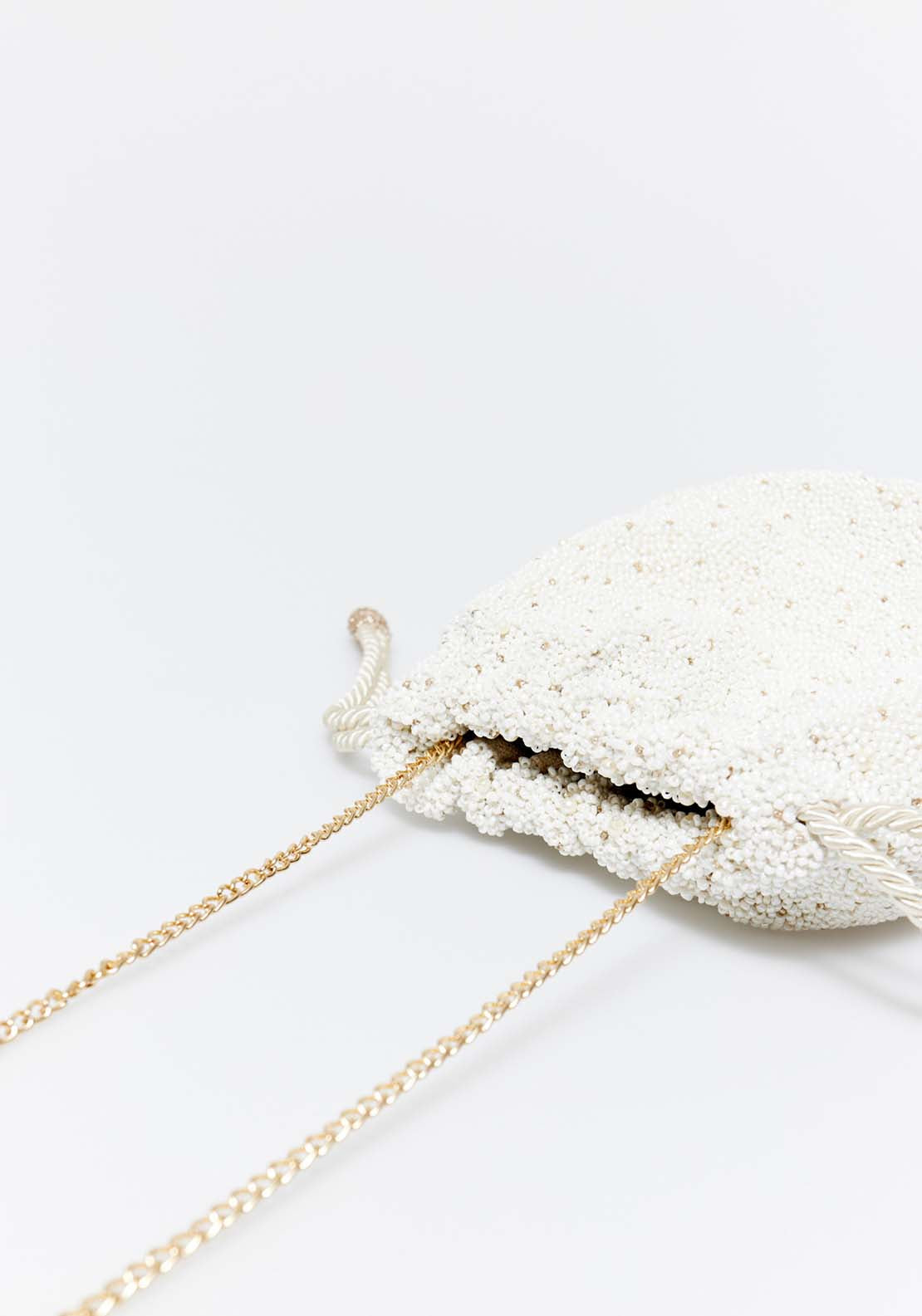 Sfera Beaded Pouch Fringes - Ecru 4 Shaws Department Stores