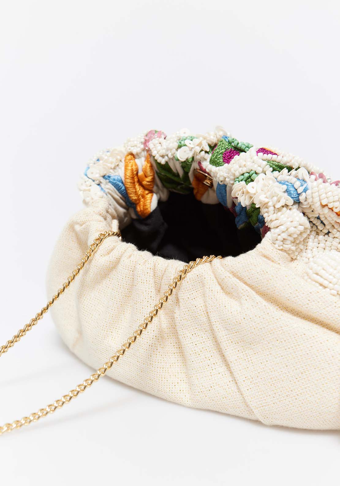 Sfera Beaded Clutch - Ecru 2 Shaws Department Stores