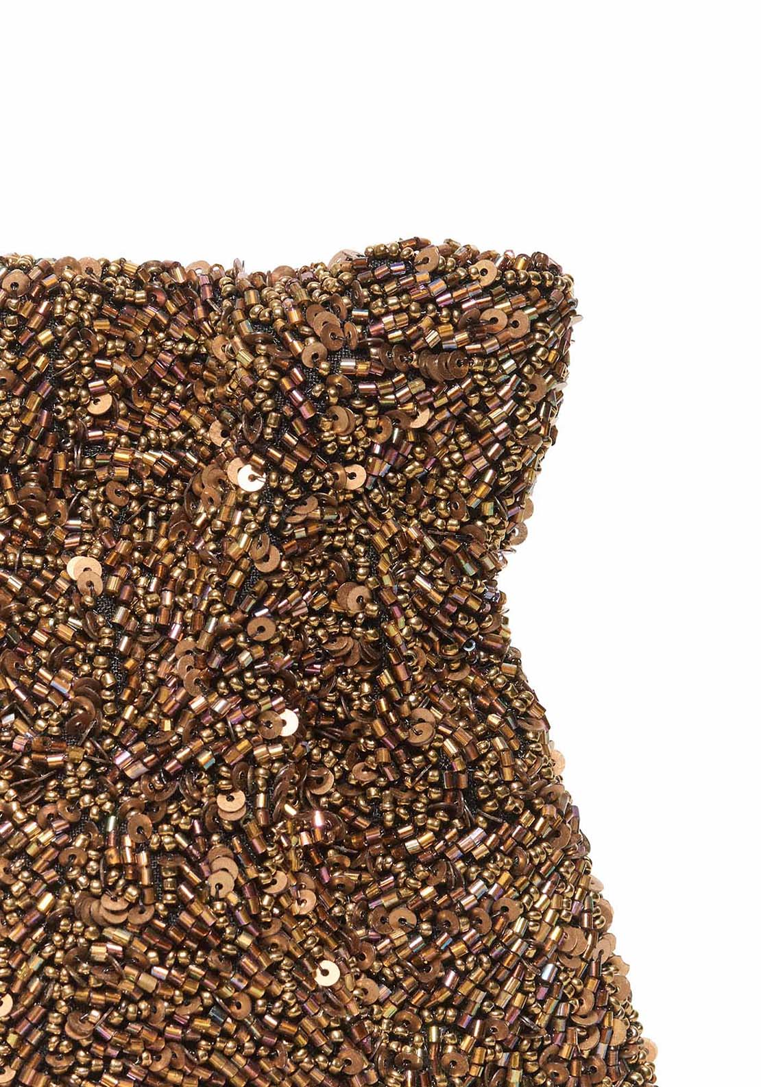 Beaded Drawstring Pouch - Gold
