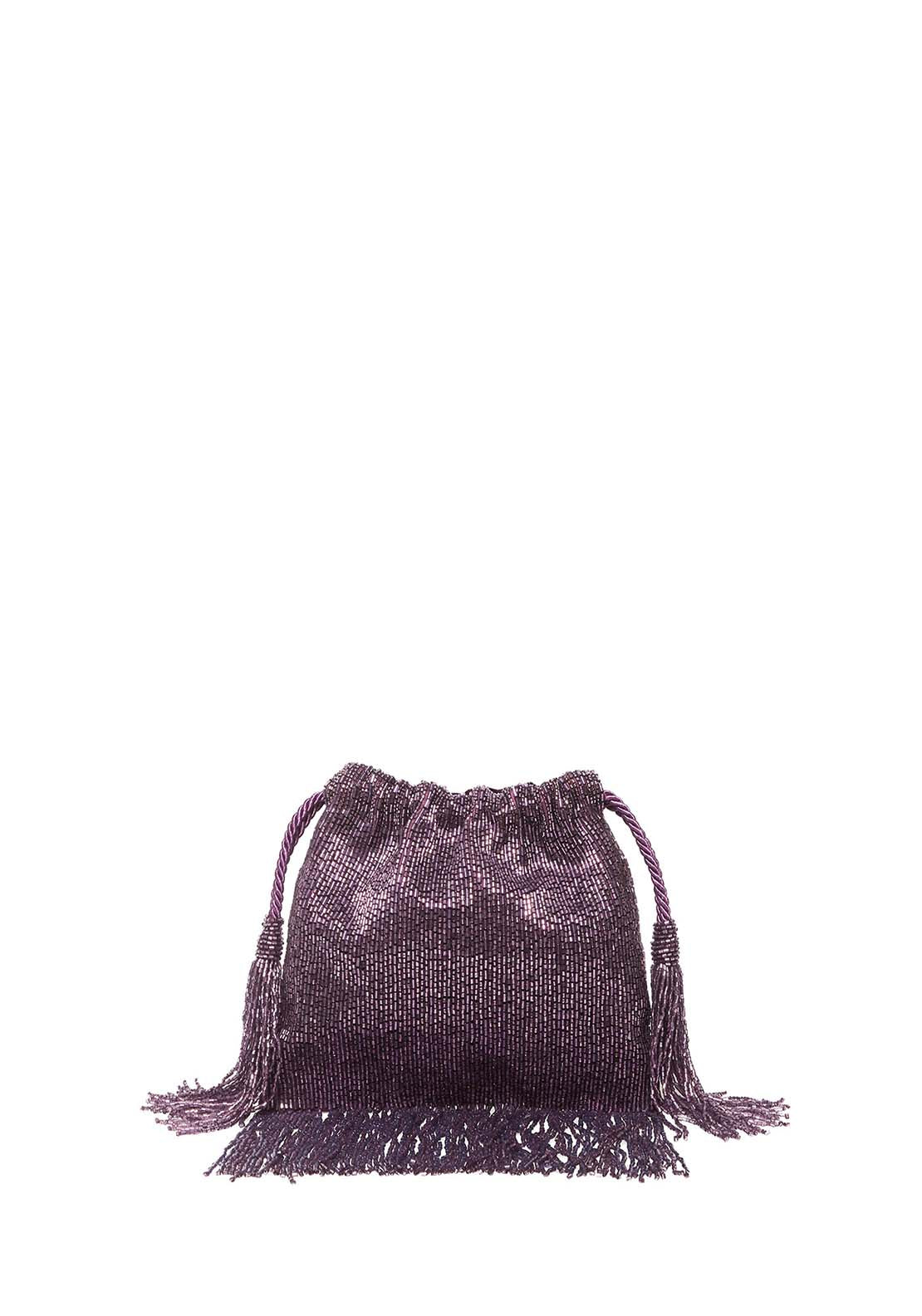 Beaded Tassel Bag - Purple