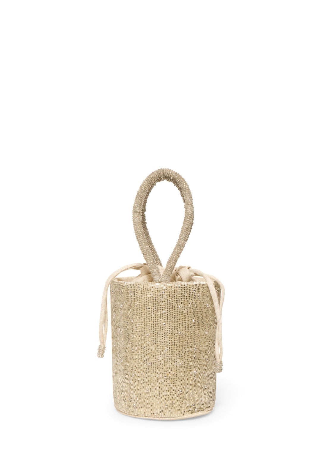 Beads Handle Bucket Bag - Grey