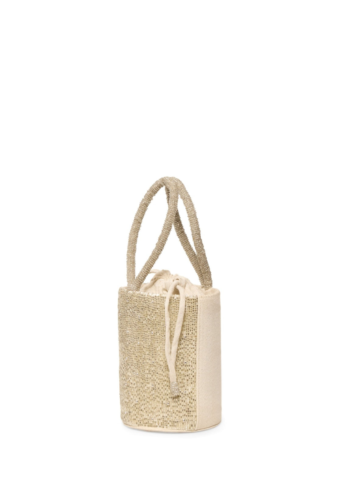 Beads Handle Bucket Bag - Grey
