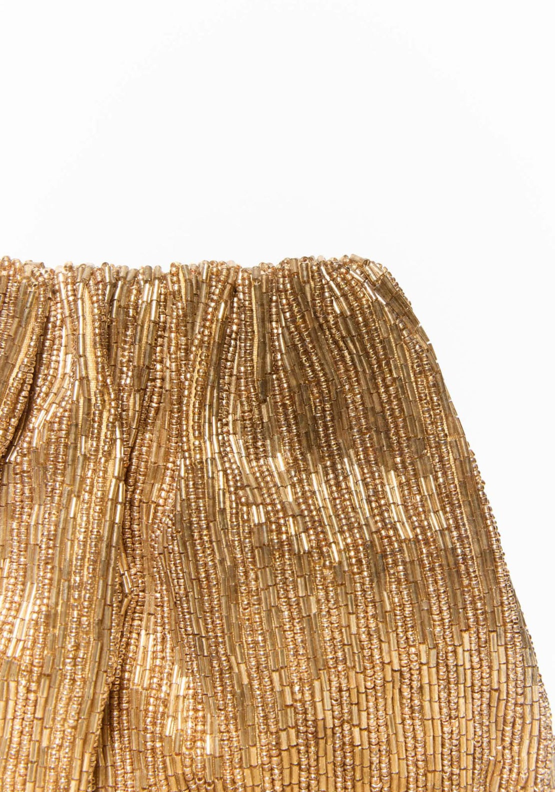 Beaded Fringe Pouch - Gold