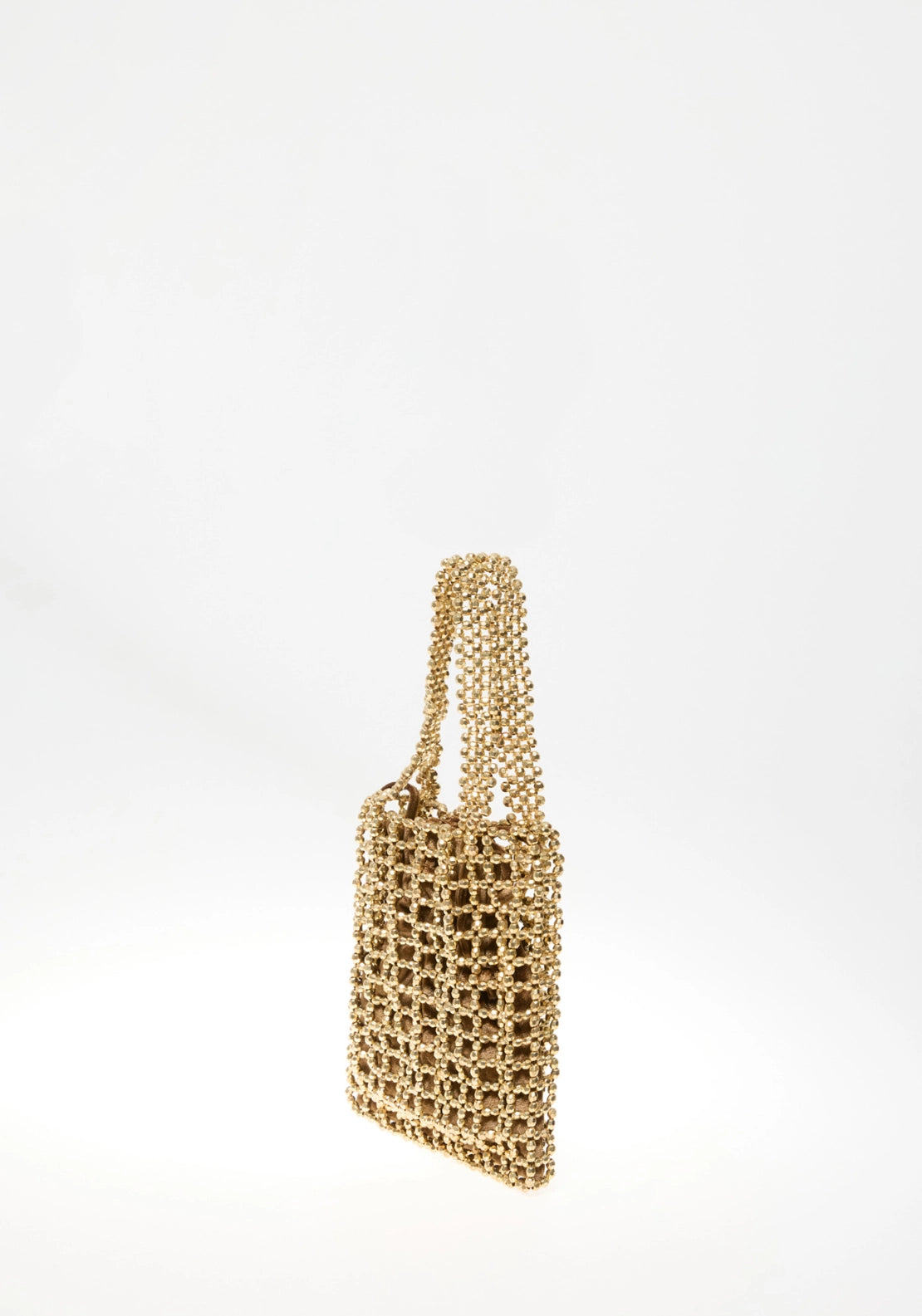Faceted Bead Mini Bag - Gold