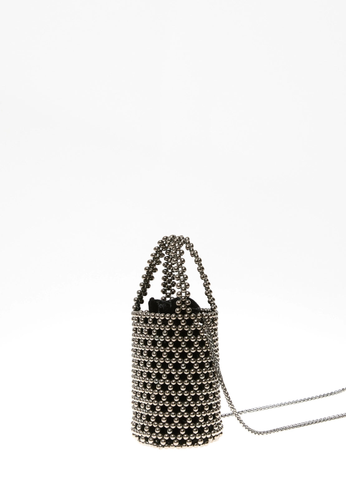 Beaded Bucket Bag - Black