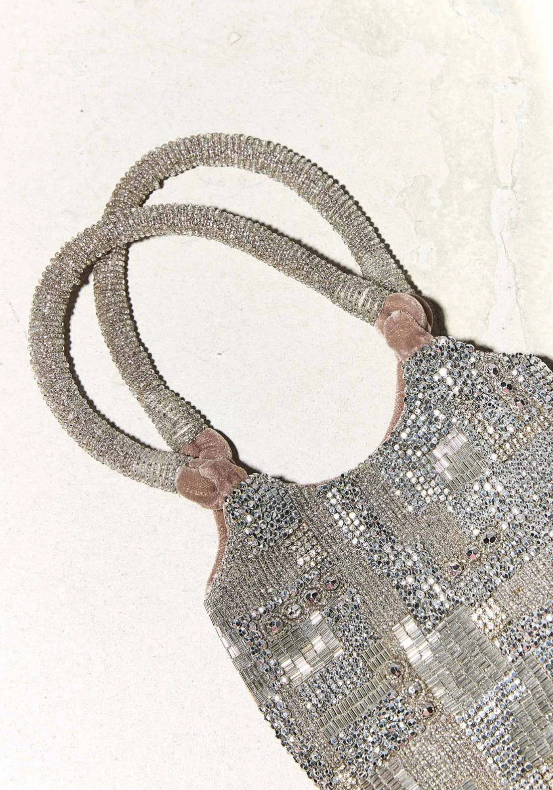 Flat Panelled Handbag - Grey