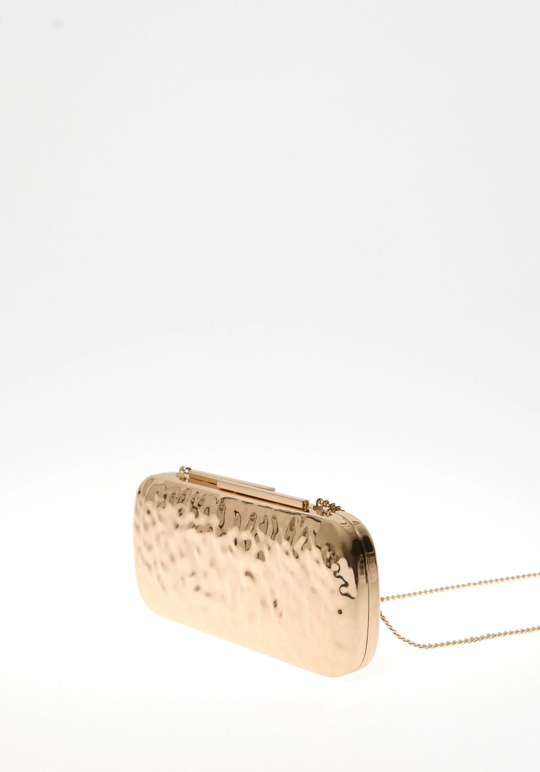 Hammered Metallic Minaudière - Gold
