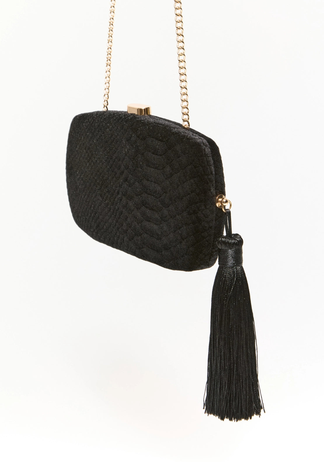 Velvet Clutch Bag - Black