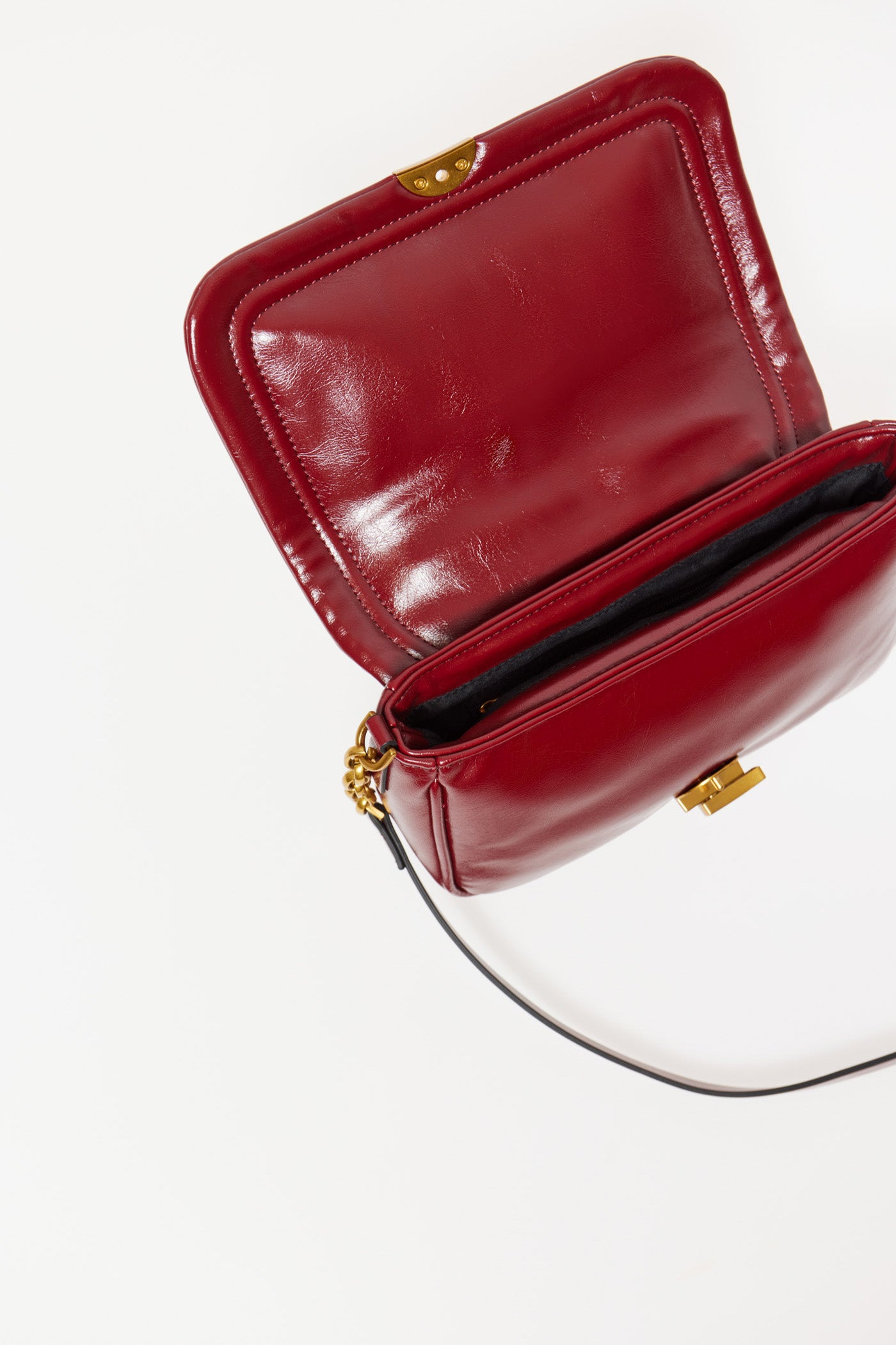 Sfera Patent Leather Bag - Burgund 2 Shaws Department Stores