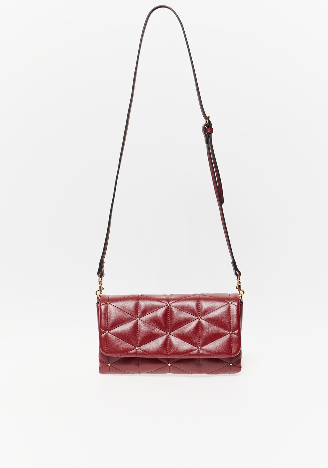 Sfera Quilted Studded Crossbody Red - Red 1 Shaws Department Stores