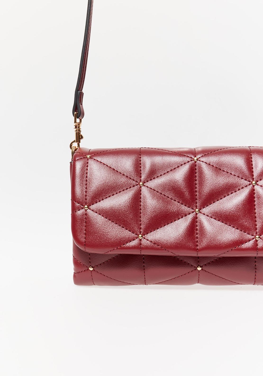 Sfera Quilted Studded Crossbody Red - Red 4 Shaws Department Stores