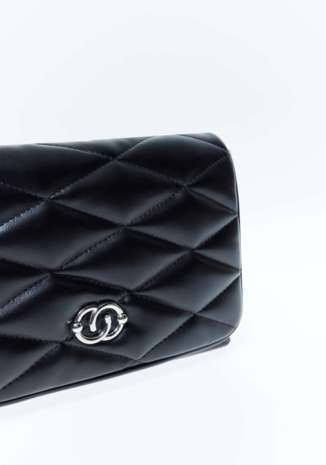 Sfera Quilted Detail Crossbody Bag - Black 2 Shaws Department Stores