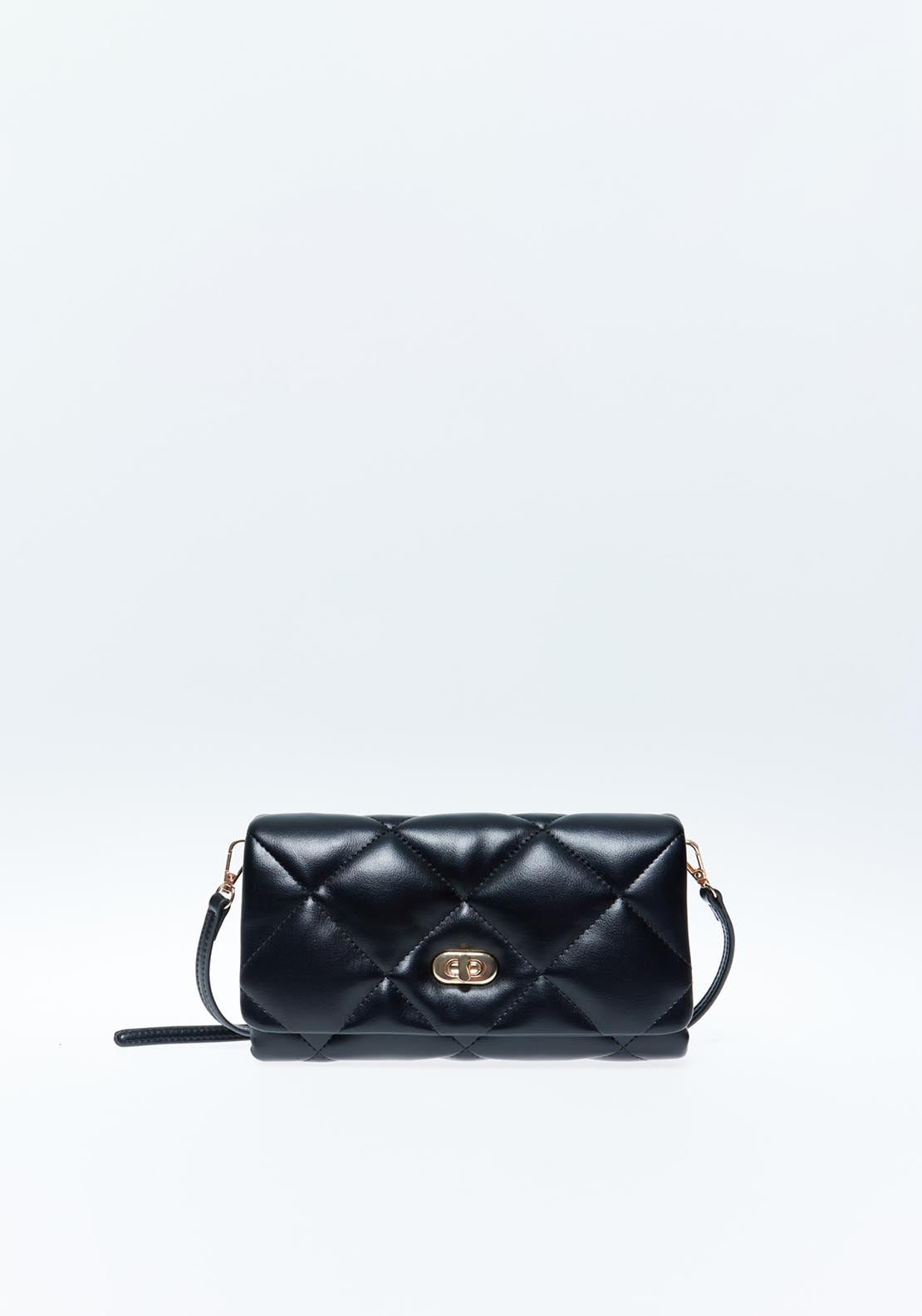 Sfera Quilted Crossbody Buckle - Black 1 Shaws Department Stores