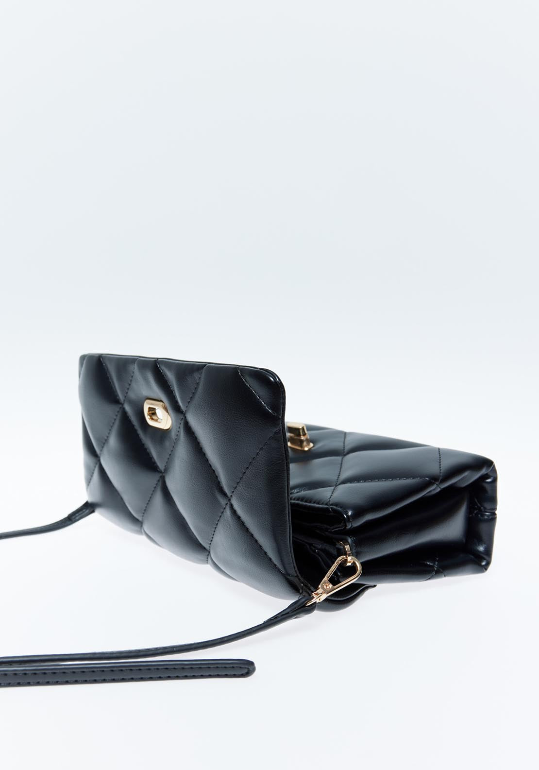 Sfera Quilted Crossbody Buckle - Black 4 Shaws Department Stores