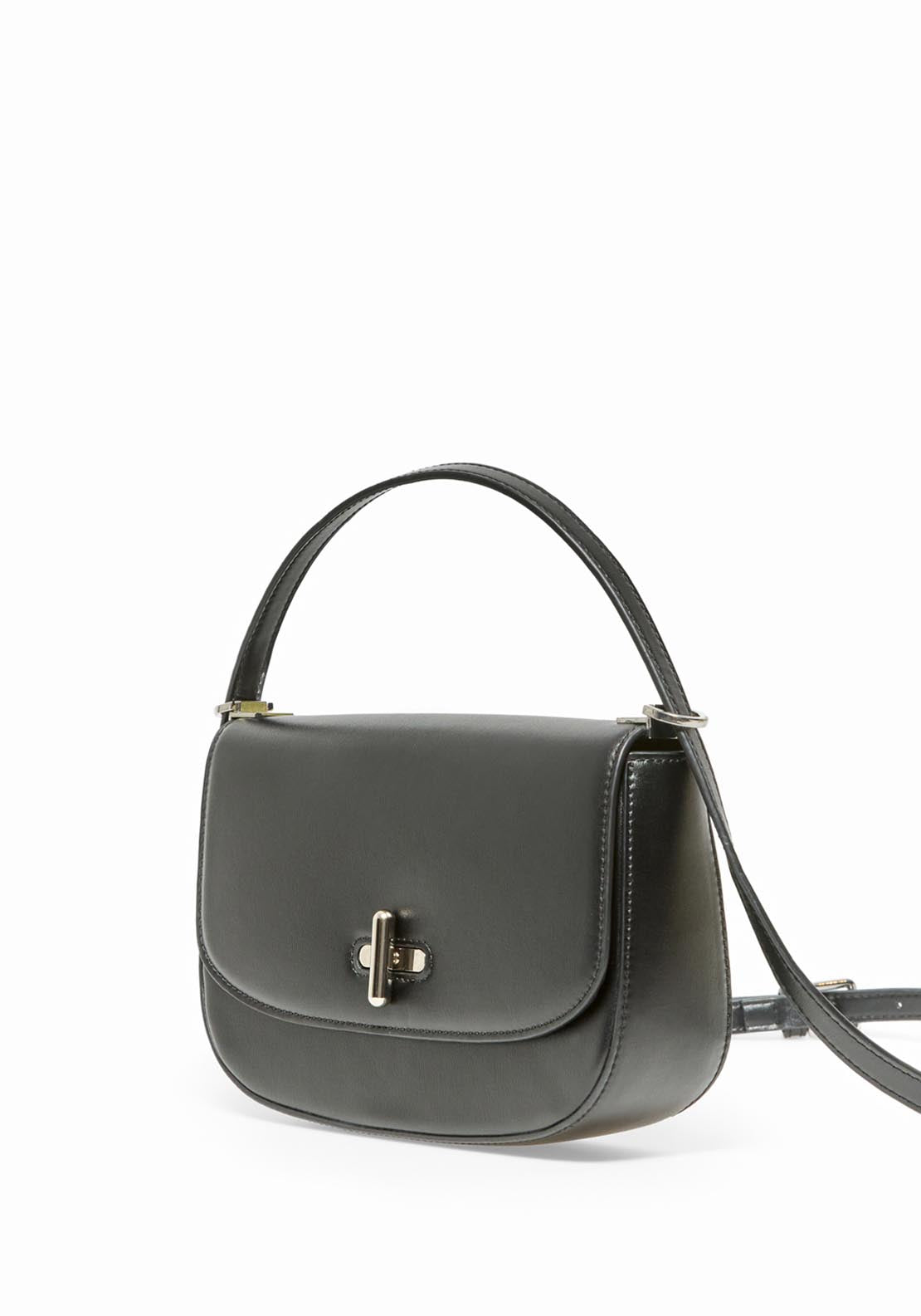 Structured Bag With Clasp - Black