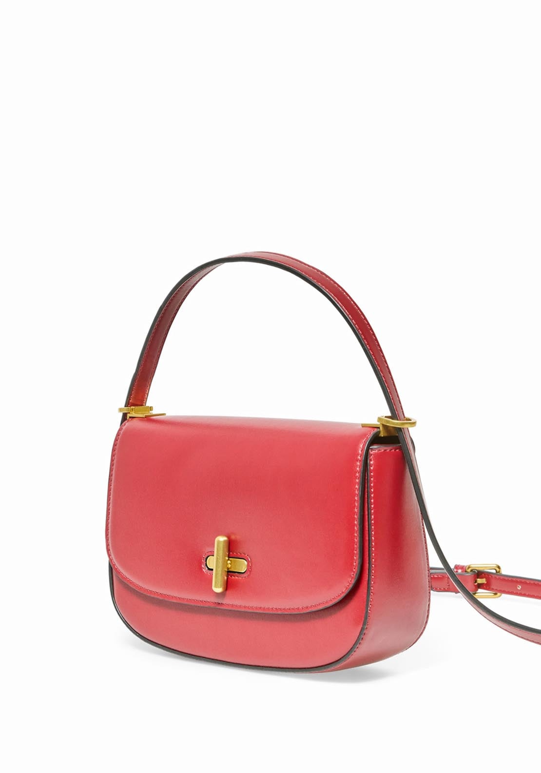 Structured Bag With Clasp - Red