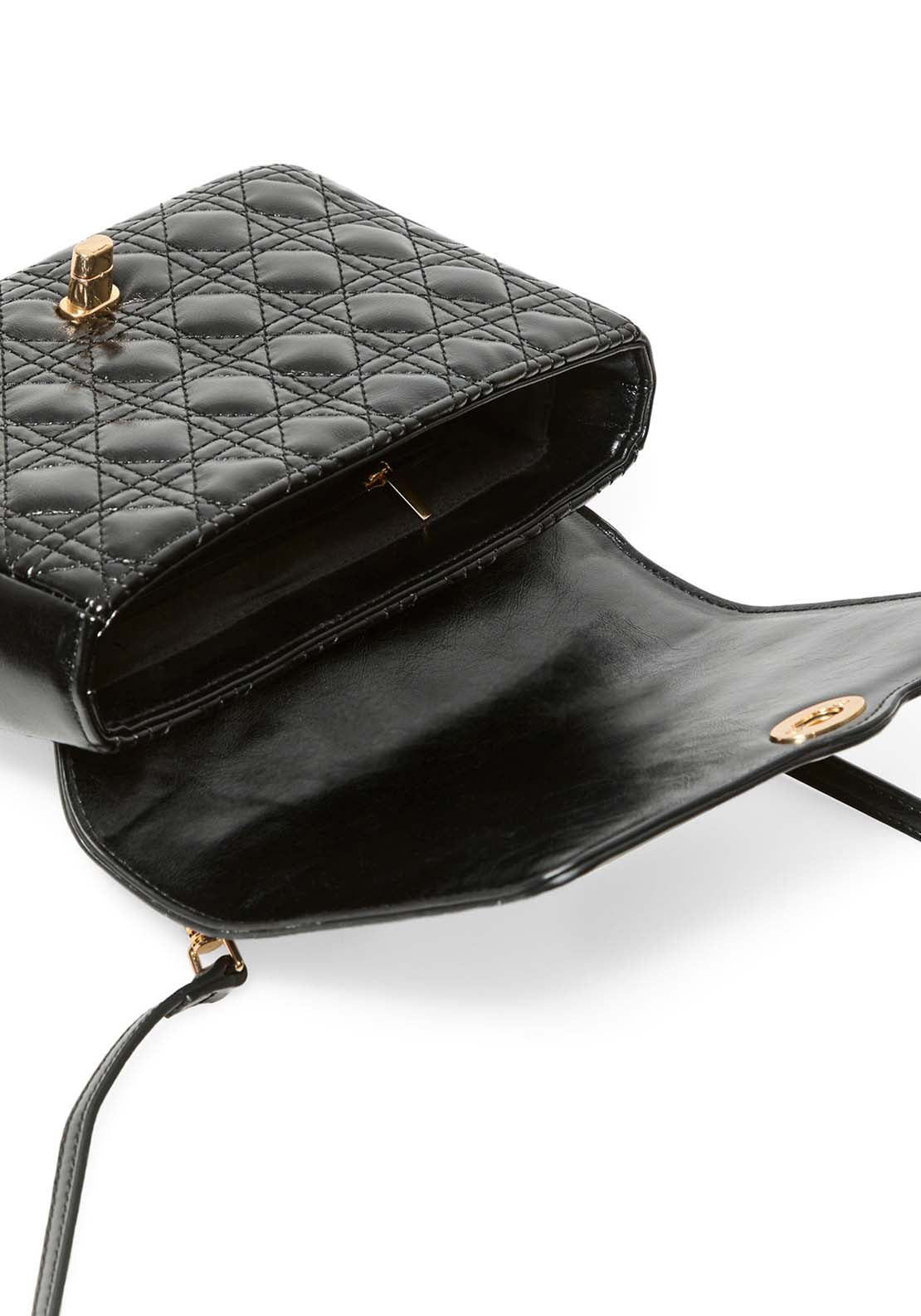 Quillted Crossbody Bag - Black