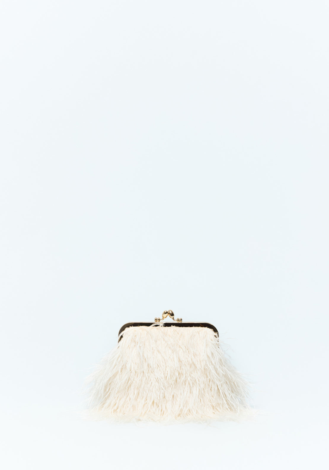 Feather Bag With Chain - Ecru
