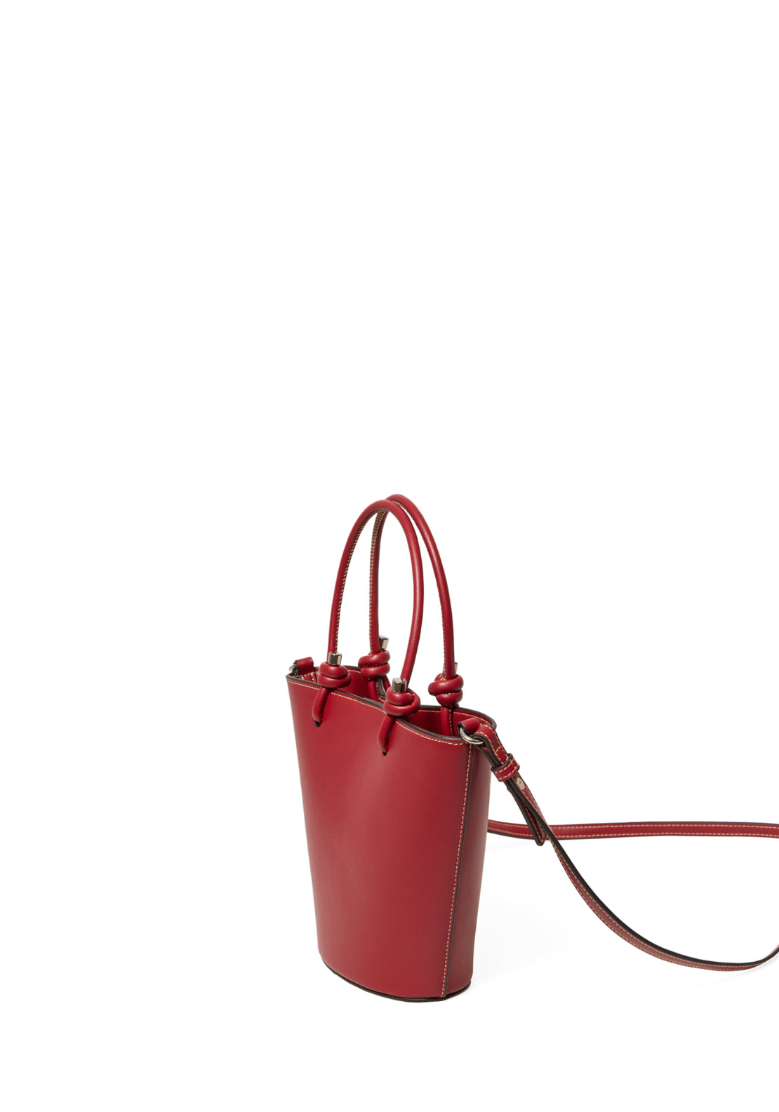 Mini Basket Bag With Knots - Red